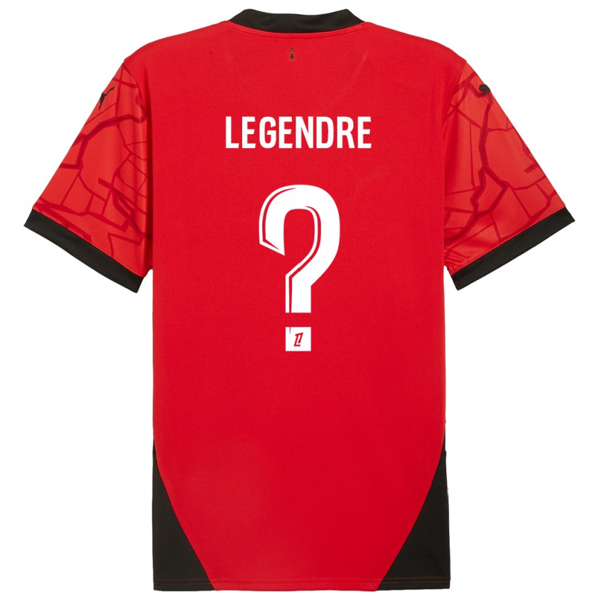 Enfant Football Maillot Elias Legendre Quiñonez #0 Rouge Noir Tenues Domicile 2024/25 Canada