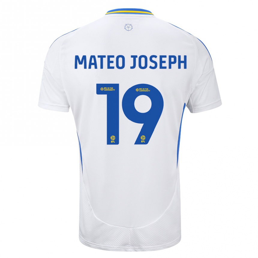 Enfant Football Maillot Mateo Joseph #19 Blanc Bleu Tenues Domicile 2024/25 Canada