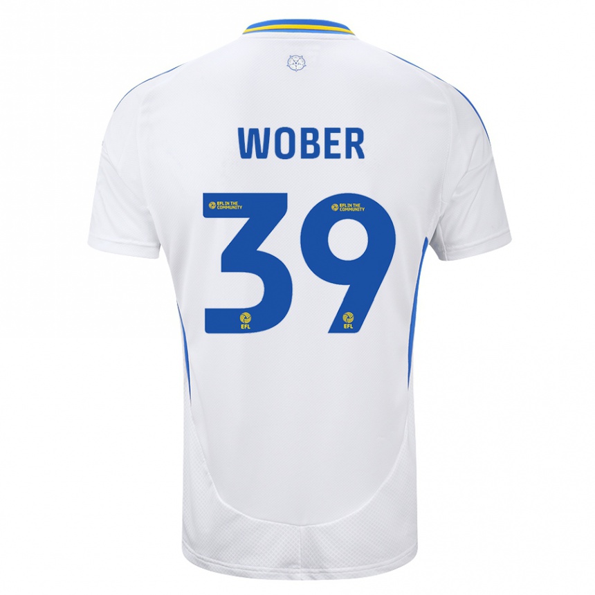 Enfant Football Maillot Maximilian Wöber #39 Blanc Bleu Tenues Domicile 2024/25 Canada