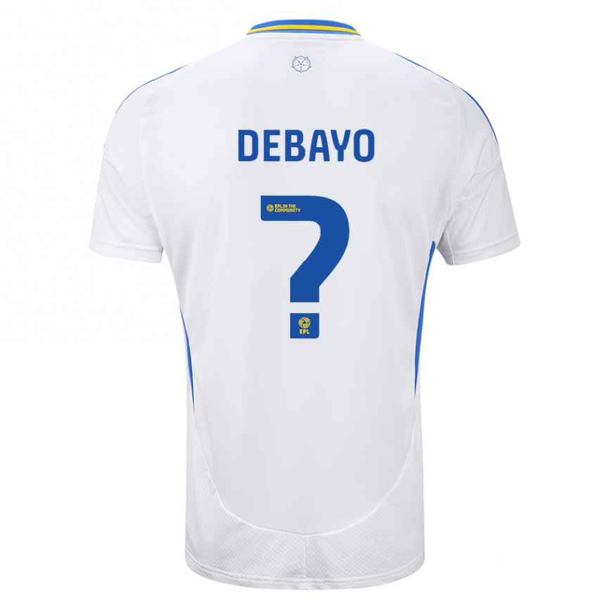 Kids Football James Debayo #0 White Blue Home Jersey 2024/25 T-Shirt Canada