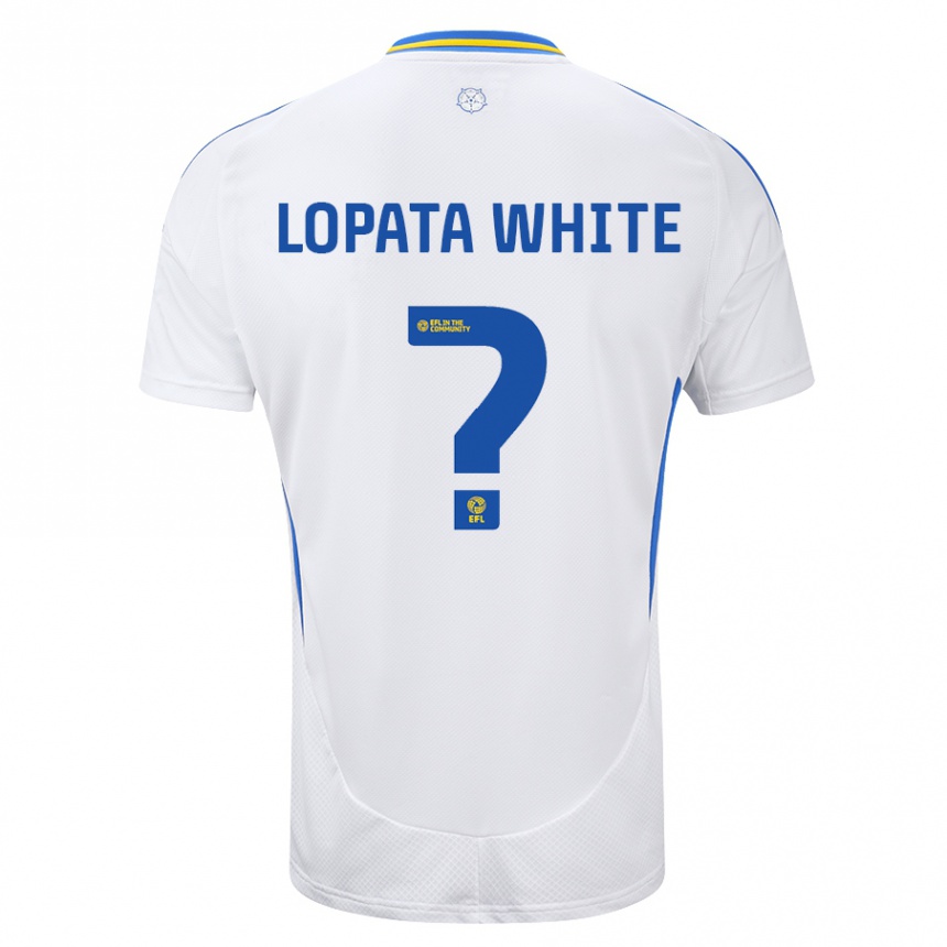 Kids Football Reuben Lopata-White #0 White Blue Home Jersey 2024/25 T-Shirt Canada