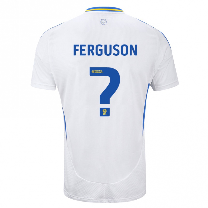 Enfant Football Maillot Connor Ferguson #0 Blanc Bleu Tenues Domicile 2024/25 Canada