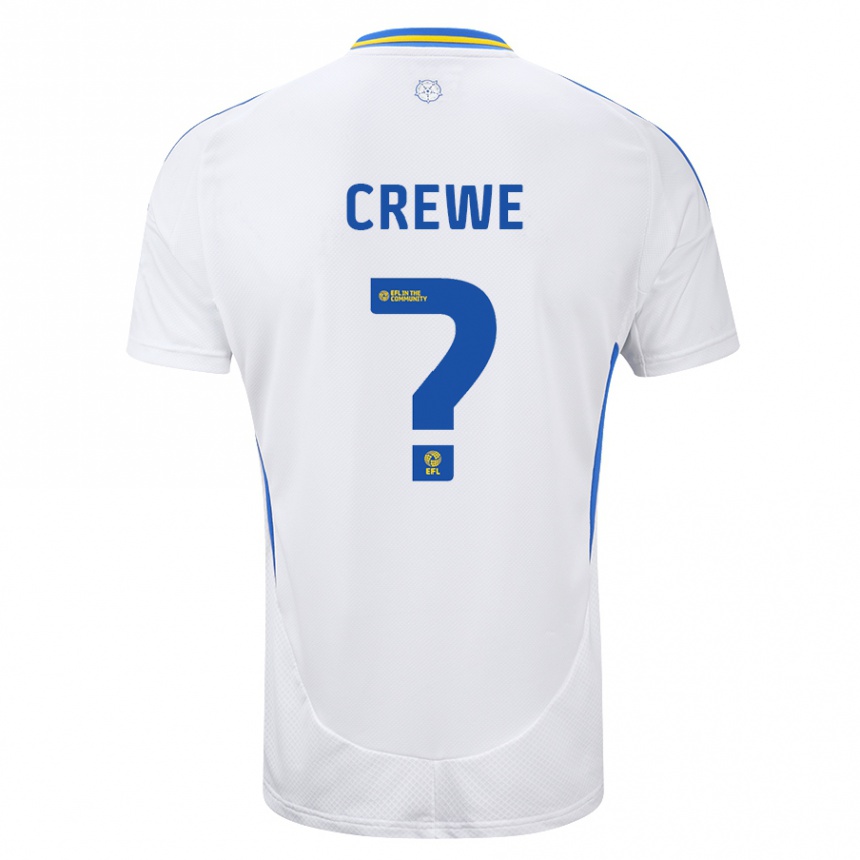 Kids Football Charlie Crewe #0 White Blue Home Jersey 2024/25 T-Shirt Canada