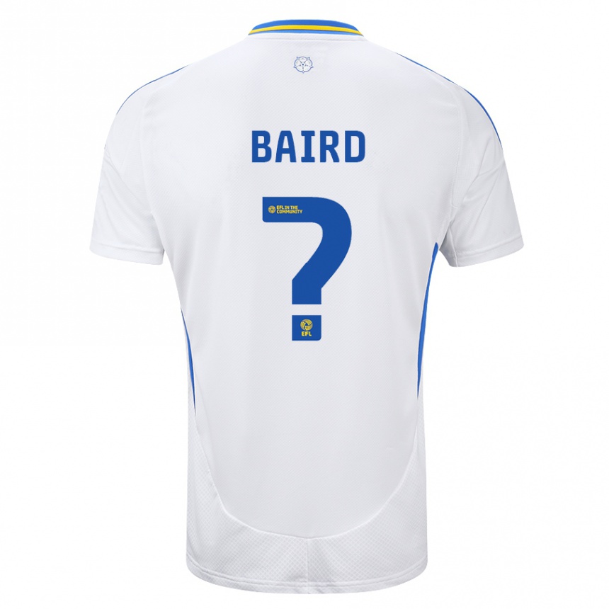 Kids Football Alex Baird #0 White Blue Home Jersey 2024/25 T-Shirt Canada