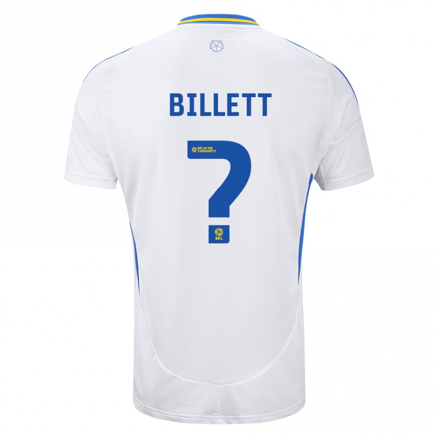 Kids Football Joe Billett #0 White Blue Home Jersey 2024/25 T-Shirt Canada