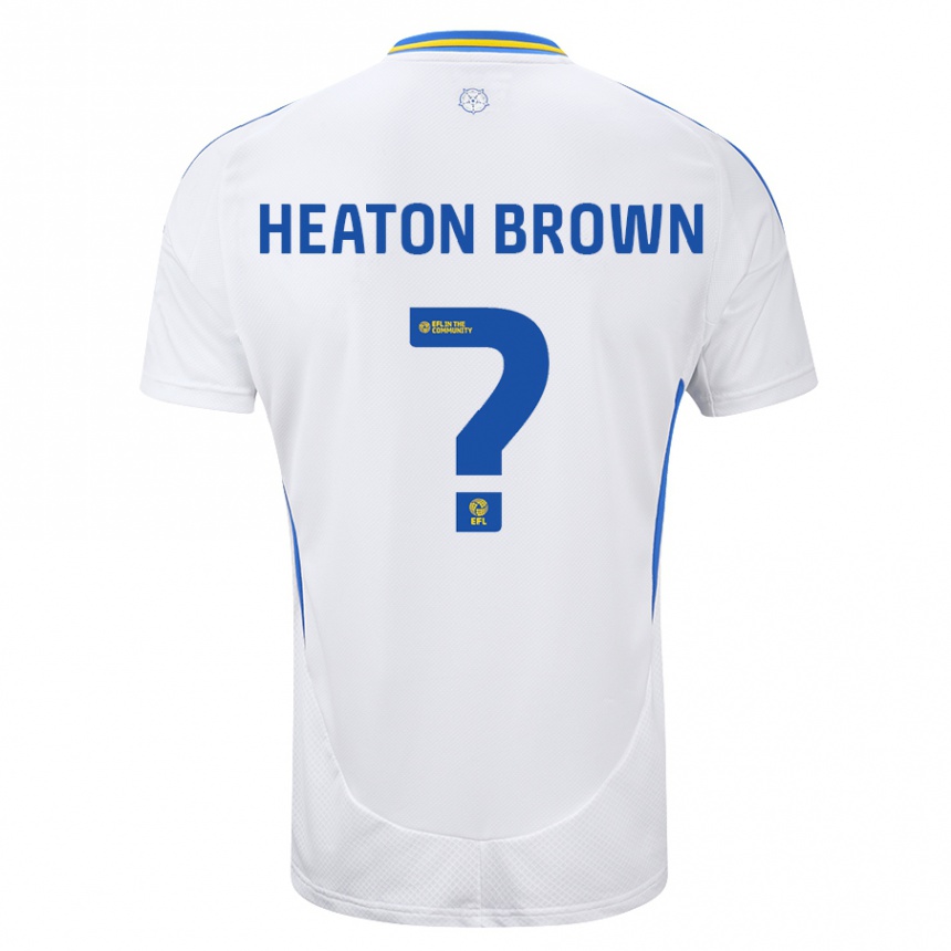 Enfant Football Maillot Heaton Brown #0 Blanc Bleu Tenues Domicile 2024/25 Canada