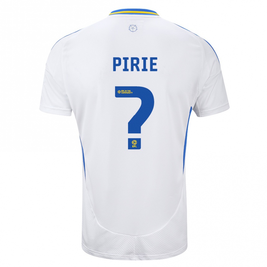 Kids Football Lewis Pirie #0 White Blue Home Jersey 2024/25 T-Shirt Canada