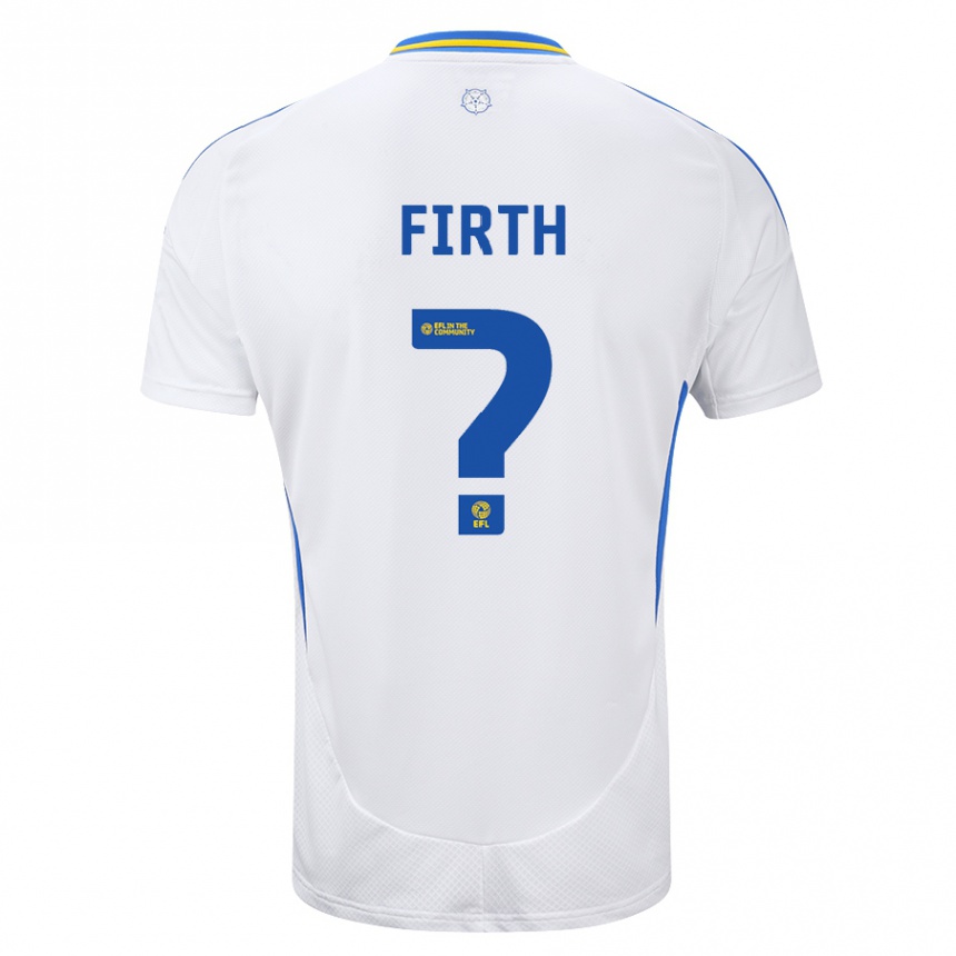 Kids Football Will Firth #0 White Blue Home Jersey 2024/25 T-Shirt Canada