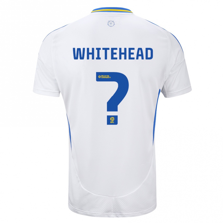 Kids Football Louie Whitehead #0 White Blue Home Jersey 2024/25 T-Shirt Canada