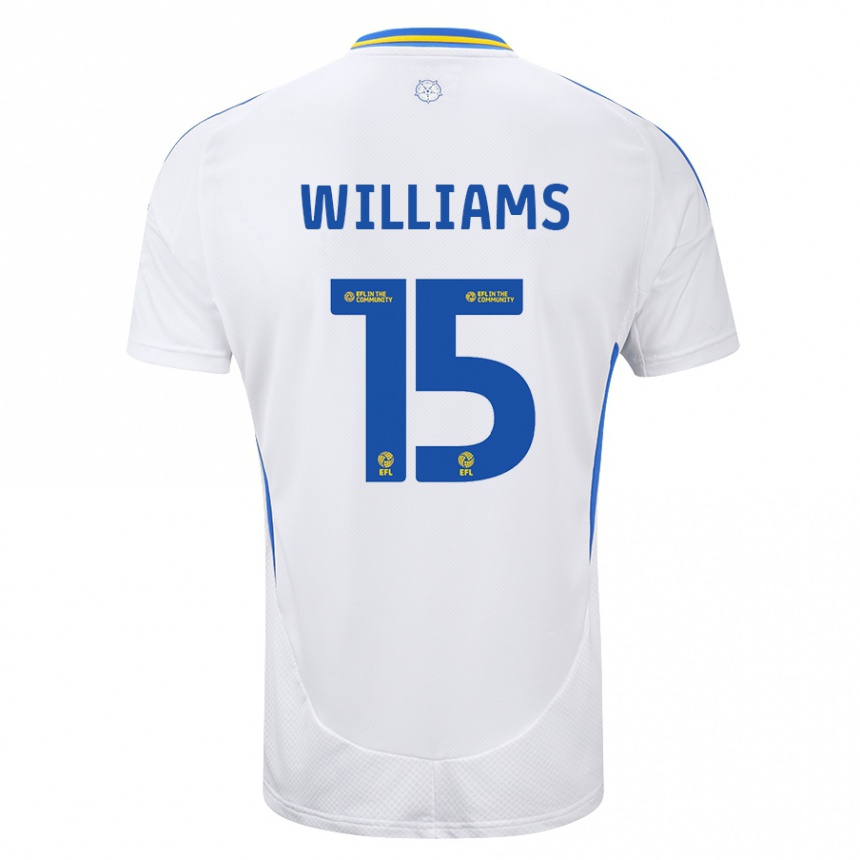 Kids Football Paige Williams #15 White Blue Home Jersey 2024/25 T-Shirt Canada