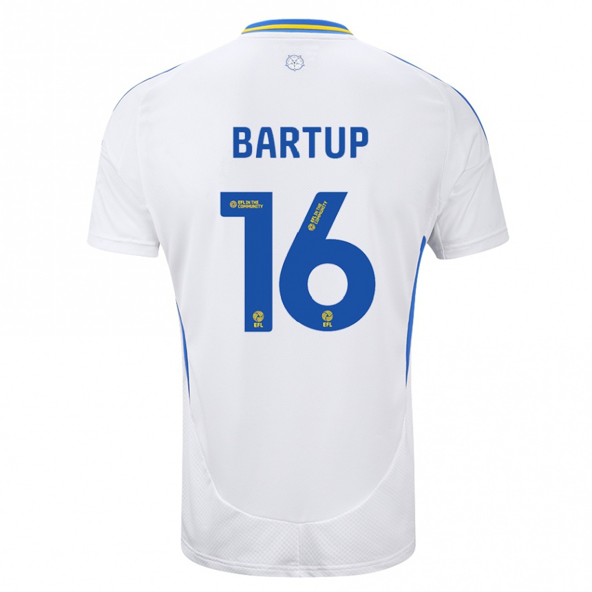 Enfant Football Maillot Laura Bartup #16 Blanc Bleu Tenues Domicile 2024/25 Canada