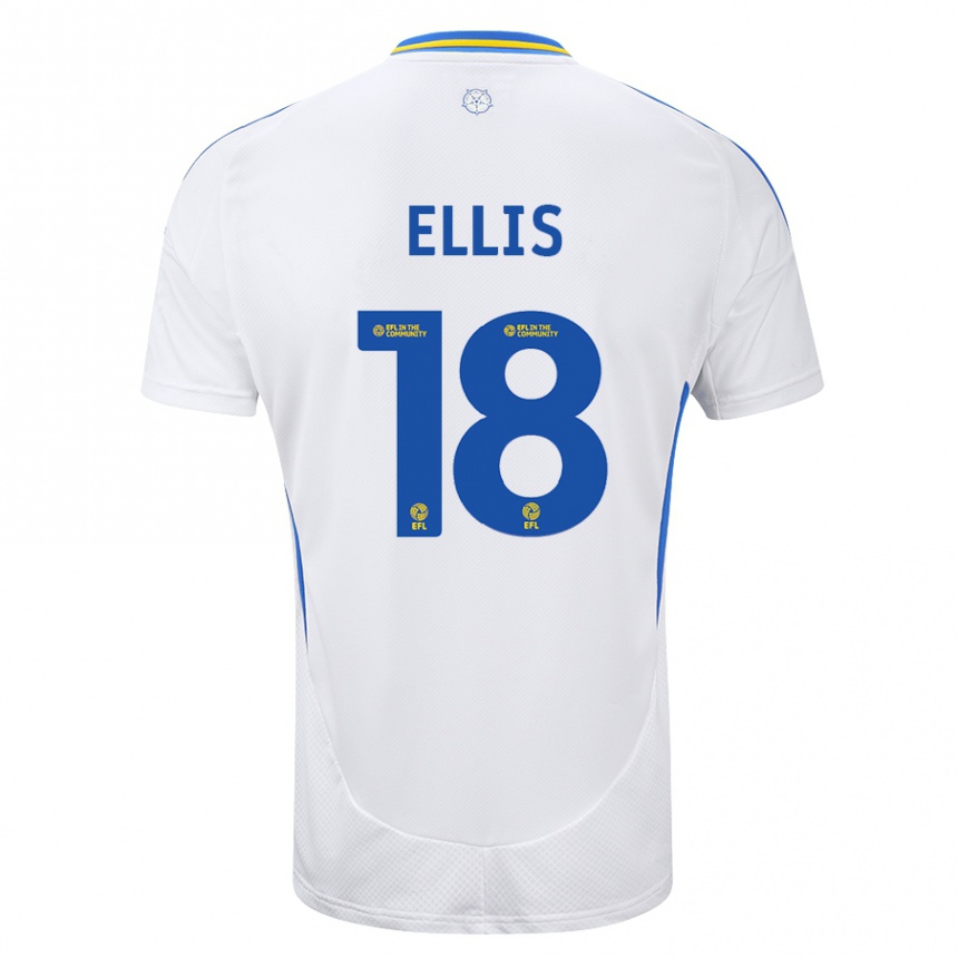 Enfant Football Maillot Macy Ellis #18 Blanc Bleu Tenues Domicile 2024/25 Canada