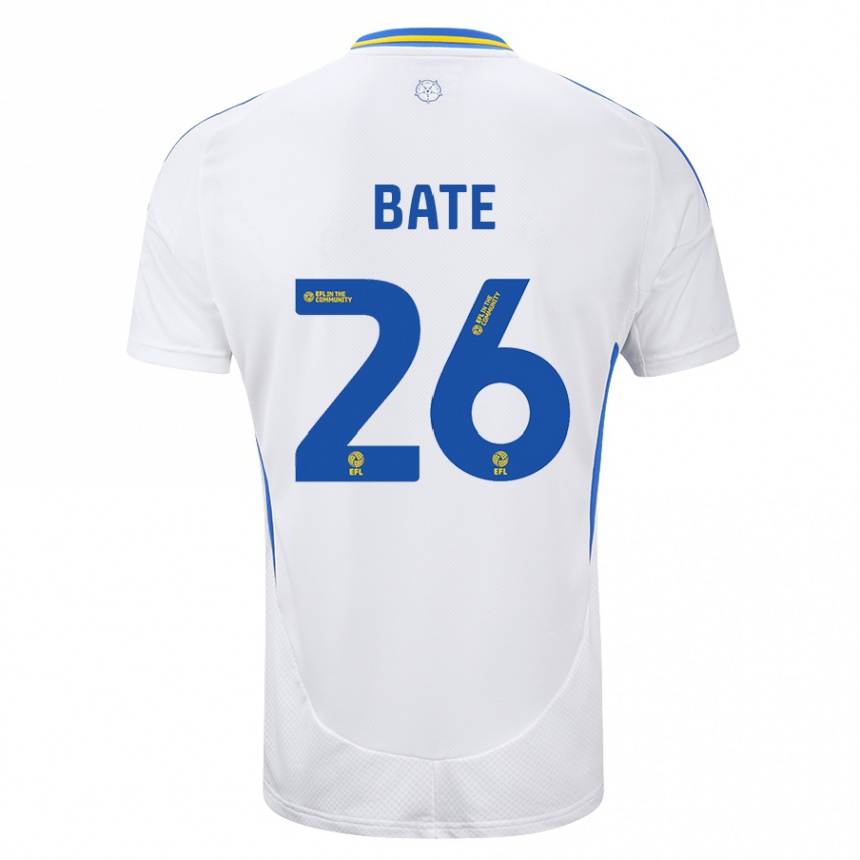 Kids Football Lewis Bate #26 White Blue Home Jersey 2024/25 T-Shirt Canada