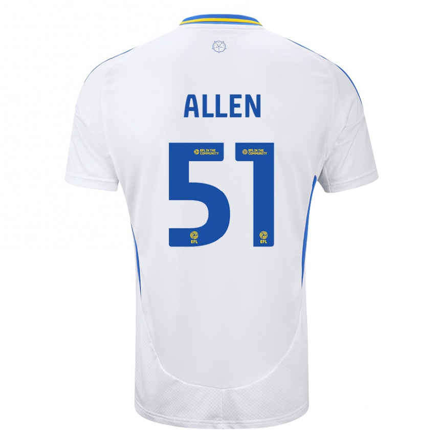 Enfant Football Maillot Charlie Allen #51 Blanc Bleu Tenues Domicile 2024/25 Canada