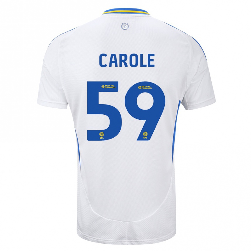 Kids Football Keenan Carole #59 White Blue Home Jersey 2024/25 T-Shirt Canada