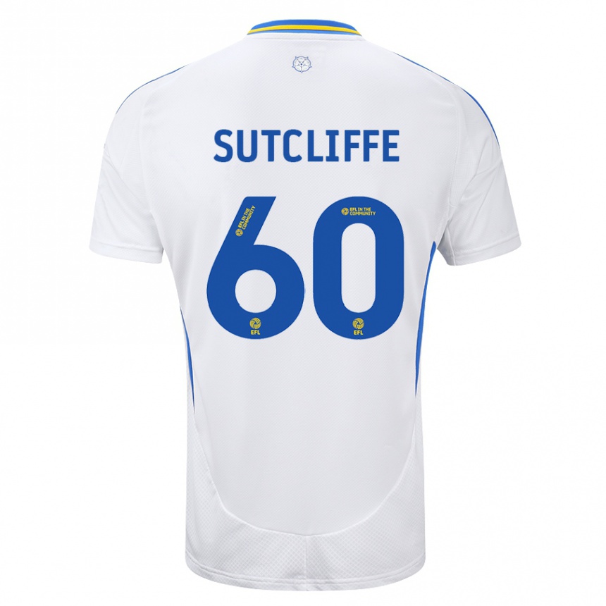 Enfant Football Maillot Harvey Sutcliffe #60 Blanc Bleu Tenues Domicile 2024/25 Canada