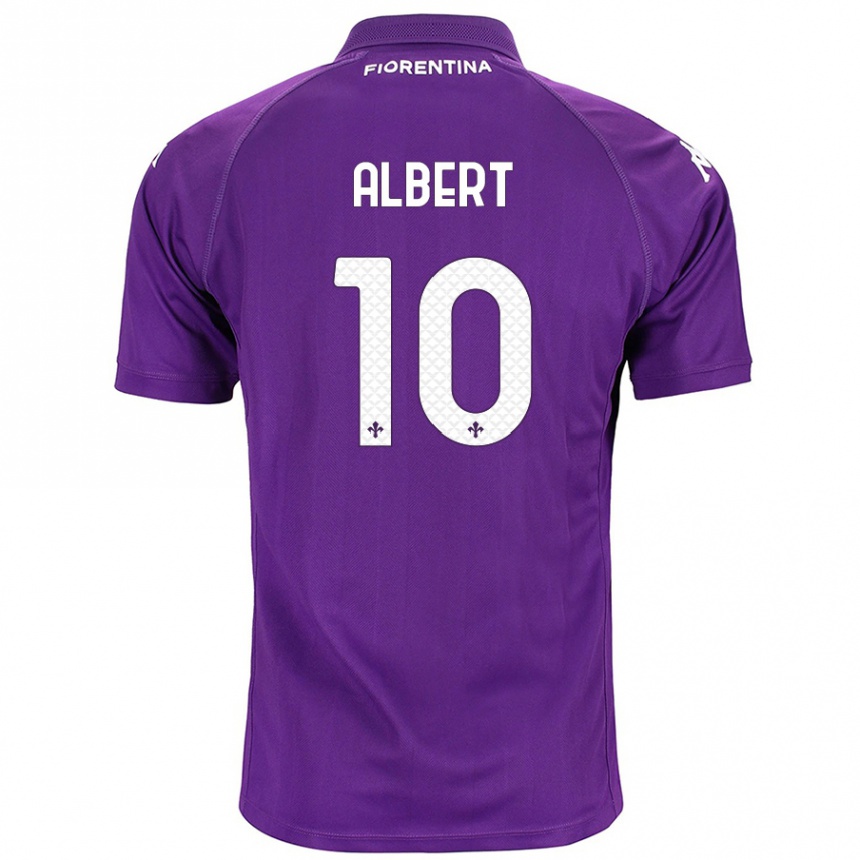 Kids Football Albert Gudmundsson #10 Purple Home Jersey 2024/25 T-Shirt Canada