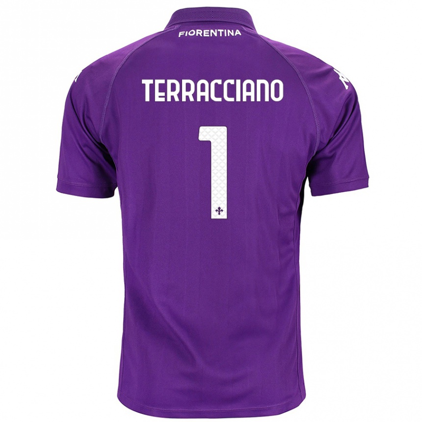 Enfant Football Maillot Pietro Terracciano #1 Violet Tenues Domicile 2024/25 Canada