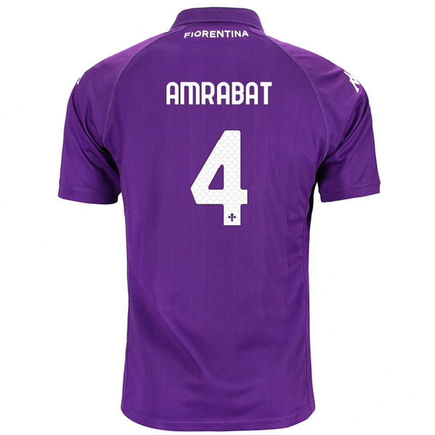 Enfant Football Maillot Sofyan Amrabat #4 Violet Tenues Domicile 2024/25 Canada