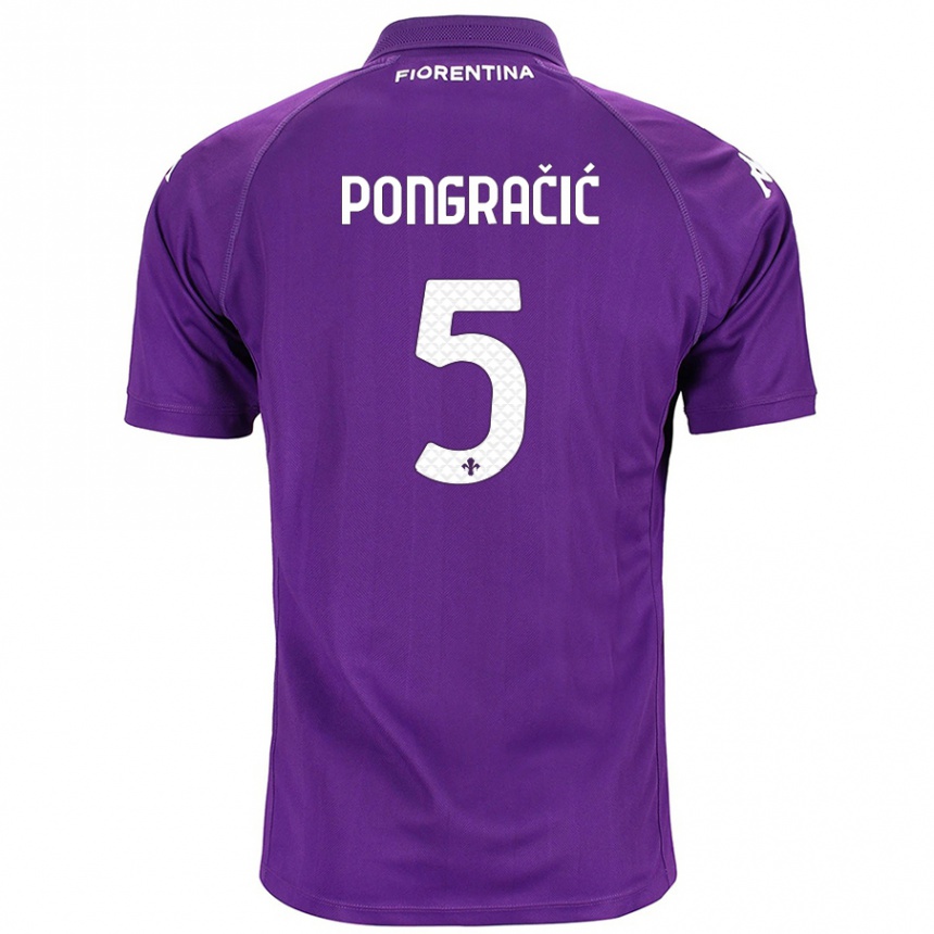 Kids Football Marin Pongračić #5 Purple Home Jersey 2024/25 T-Shirt Canada