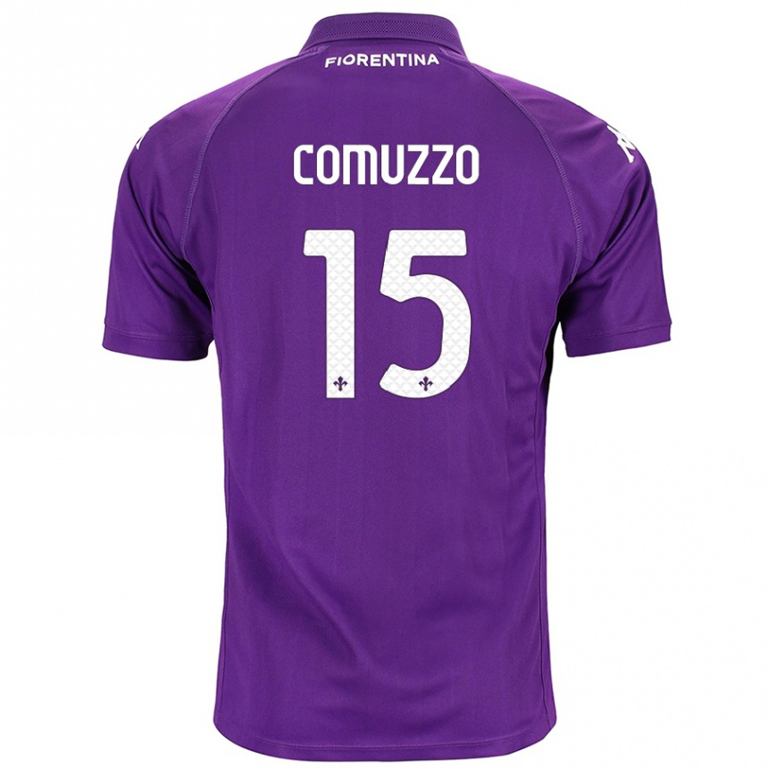 Kids Football Pietro Comuzzo #15 Purple Home Jersey 2024/25 T-Shirt Canada