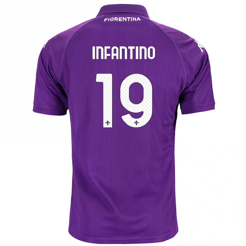 Kids Football Gino Infantino #19 Purple Home Jersey 2024/25 T-Shirt Canada