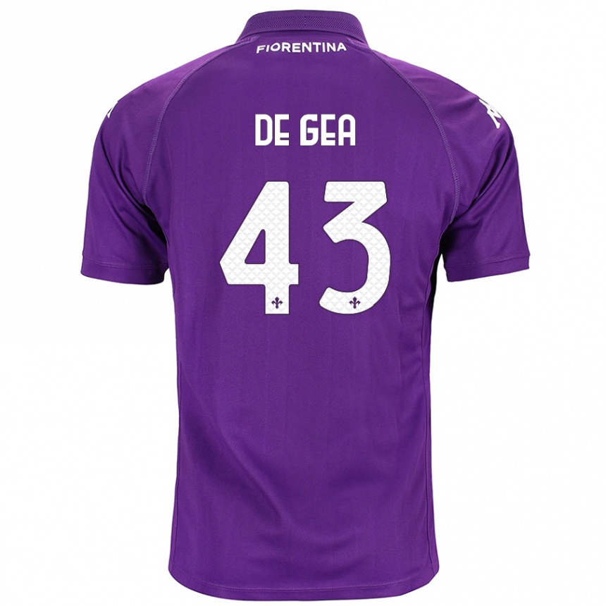 Kids Football David De Gea #43 Purple Home Jersey 2024/25 T-Shirt Canada