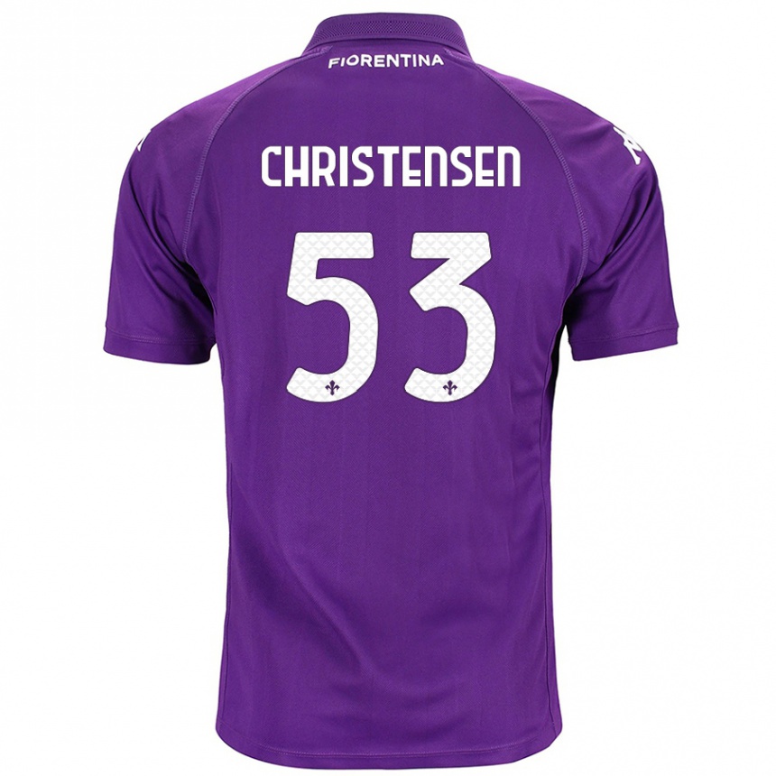 Kids Football Oliver Christensen #53 Purple Home Jersey 2024/25 T-Shirt Canada