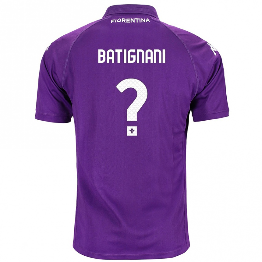 Kids Football Francesco Batignani #0 Purple Home Jersey 2024/25 T-Shirt Canada