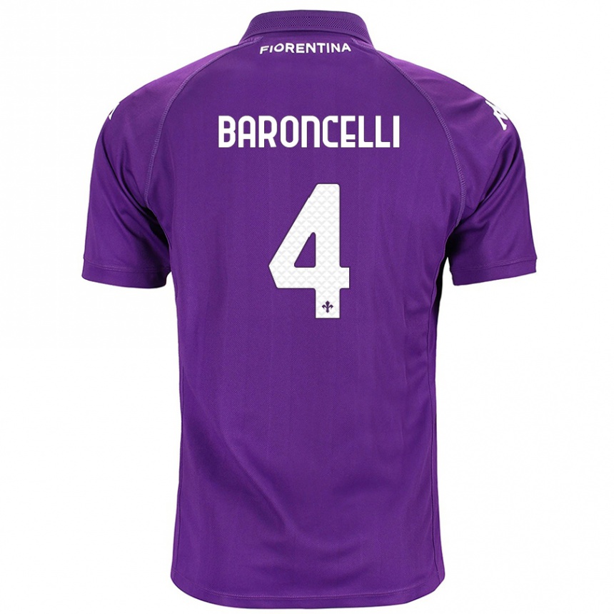 Kids Football Leonardo Baroncelli #4 Purple Home Jersey 2024/25 T-Shirt Canada