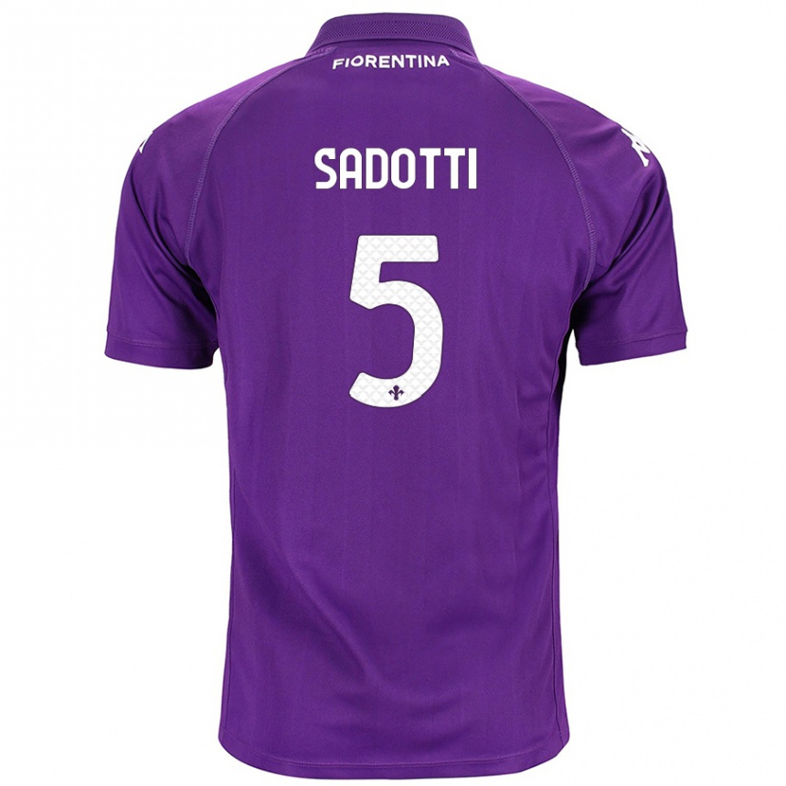 Kids Football Edoardo Sadotti #5 Purple Home Jersey 2024/25 T-Shirt Canada