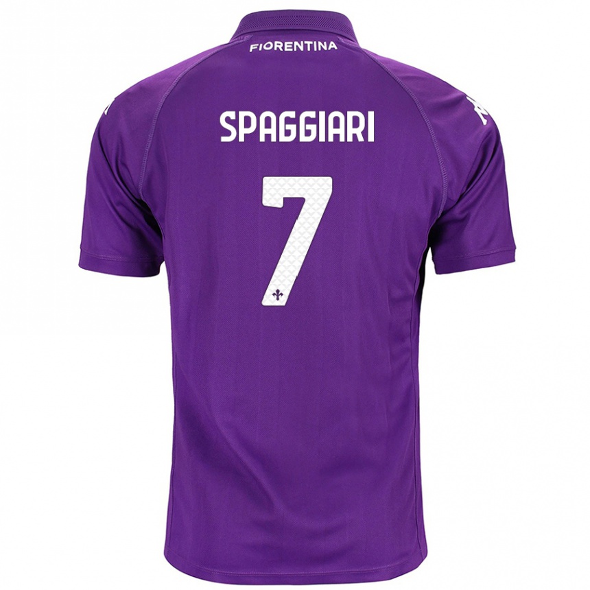 Kids Football Riccardo Spaggiari #7 Purple Home Jersey 2024/25 T-Shirt Canada