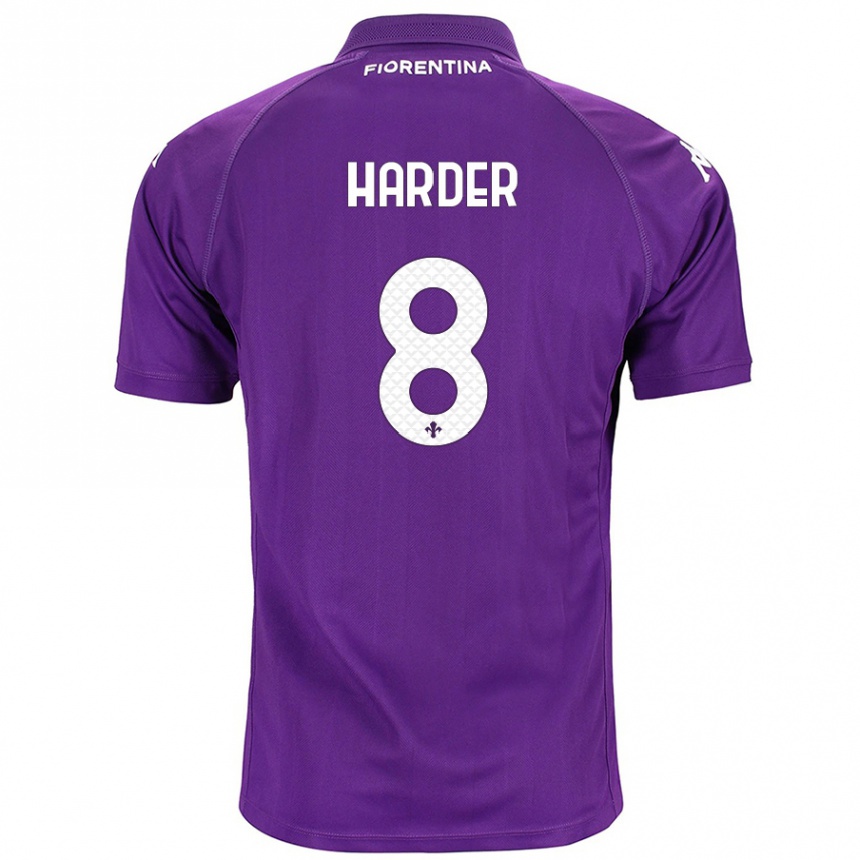 Kids Football Jonas Harder #8 Purple Home Jersey 2024/25 T-Shirt Canada