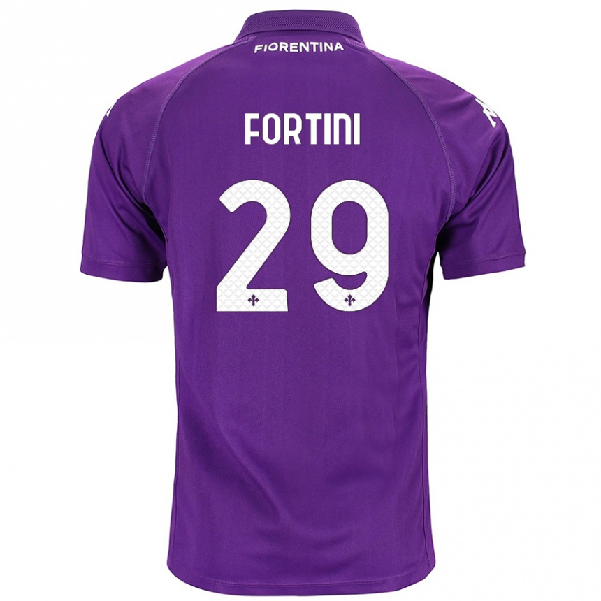 Kids Football Niccolò Fortini #29 Purple Home Jersey 2024/25 T-Shirt Canada