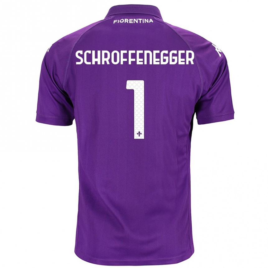 Kids Football Katja Schroffenegger #1 Purple Home Jersey 2024/25 T-Shirt Canada