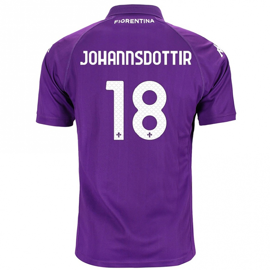 Kids Football Alexandra Jóhannsdóttir #18 Purple Home Jersey 2024/25 T-Shirt Canada