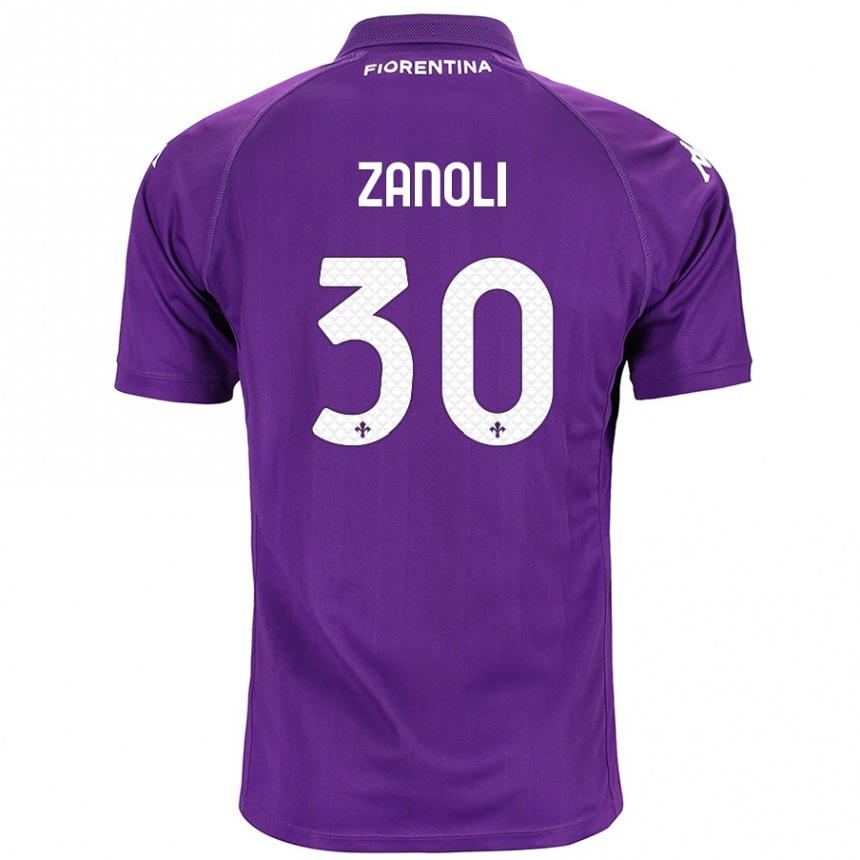 Kids Football Martina Zanoli #30 Purple Home Jersey 2024/25 T-Shirt Canada