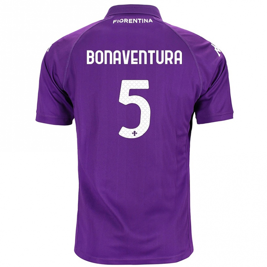 Kids Football Giacomo Bonaventura #5 Purple Home Jersey 2024/25 T-Shirt Canada