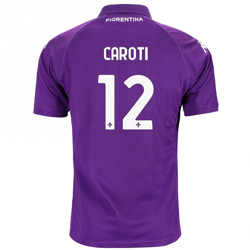 Kids Football Filippo Caroti #12 Purple Home Jersey 2024/25 T-Shirt Canada