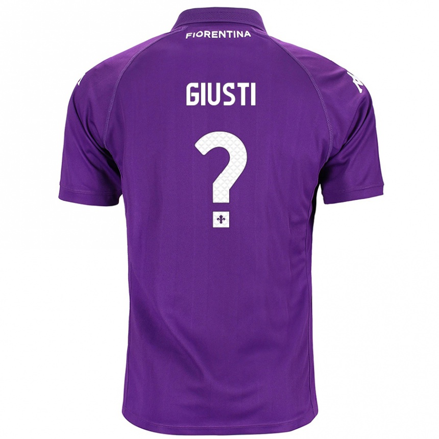 Kids Football Edoardo Giusti #0 Purple Home Jersey 2024/25 T-Shirt Canada