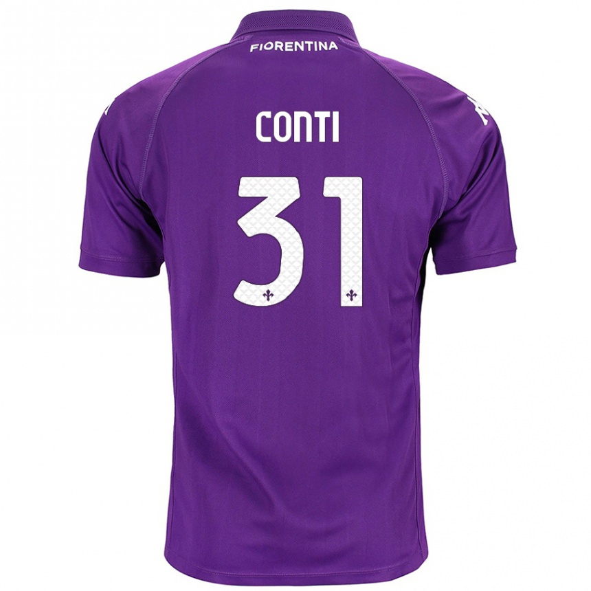 Kids Football Gabriele Conti #31 Purple Home Jersey 2024/25 T-Shirt Canada