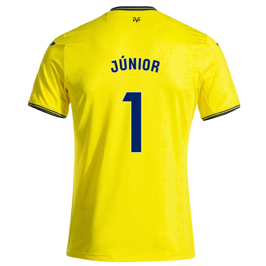 Enfant Football Maillot Luiz Júnior #1 Jaune Noir Tenues Domicile 2024/25 Canada