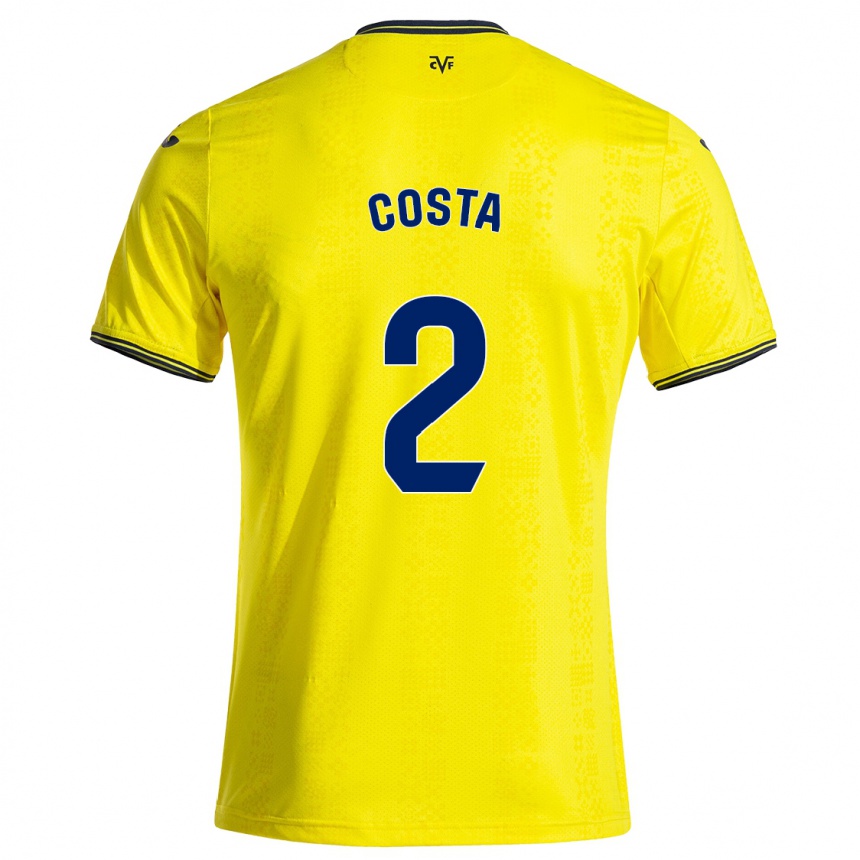 Enfant Football Maillot Logan Costa #2 Jaune Noir Tenues Domicile 2024/25 Canada