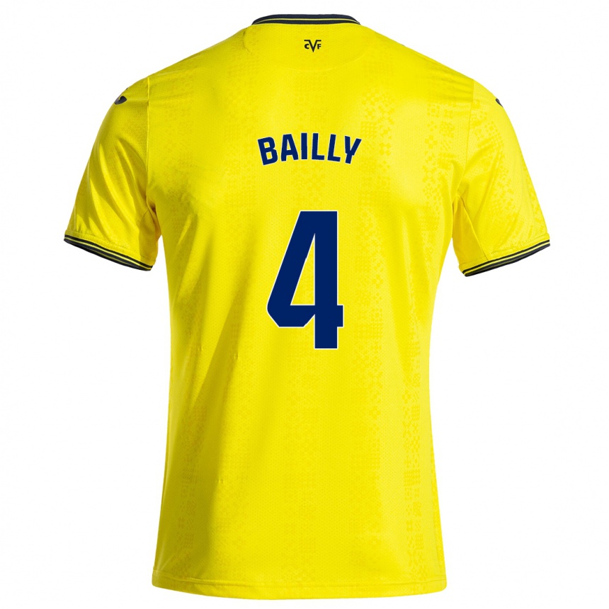 Enfant Football Maillot Eric Bailly #4 Jaune Noir Tenues Domicile 2024/25 Canada