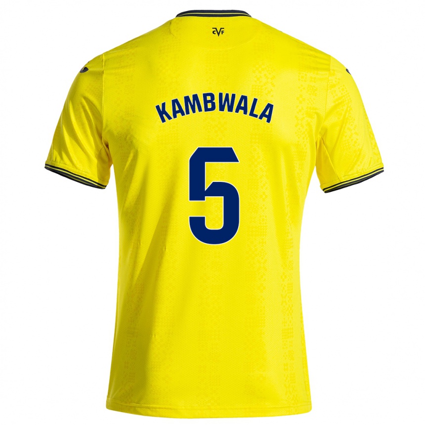 Enfant Football Maillot Willy Kambwala #5 Jaune Noir Tenues Domicile 2024/25 Canada