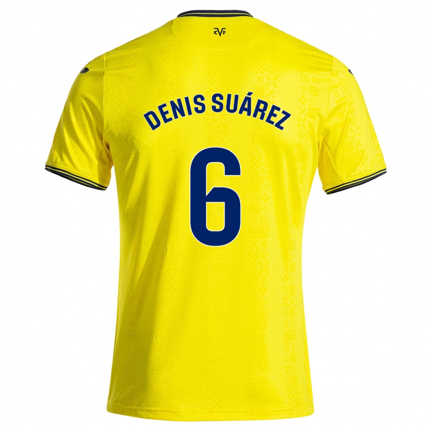 Kids Football Denis Suárez #6 Yellow Black Home Jersey 2024/25 T-Shirt Canada