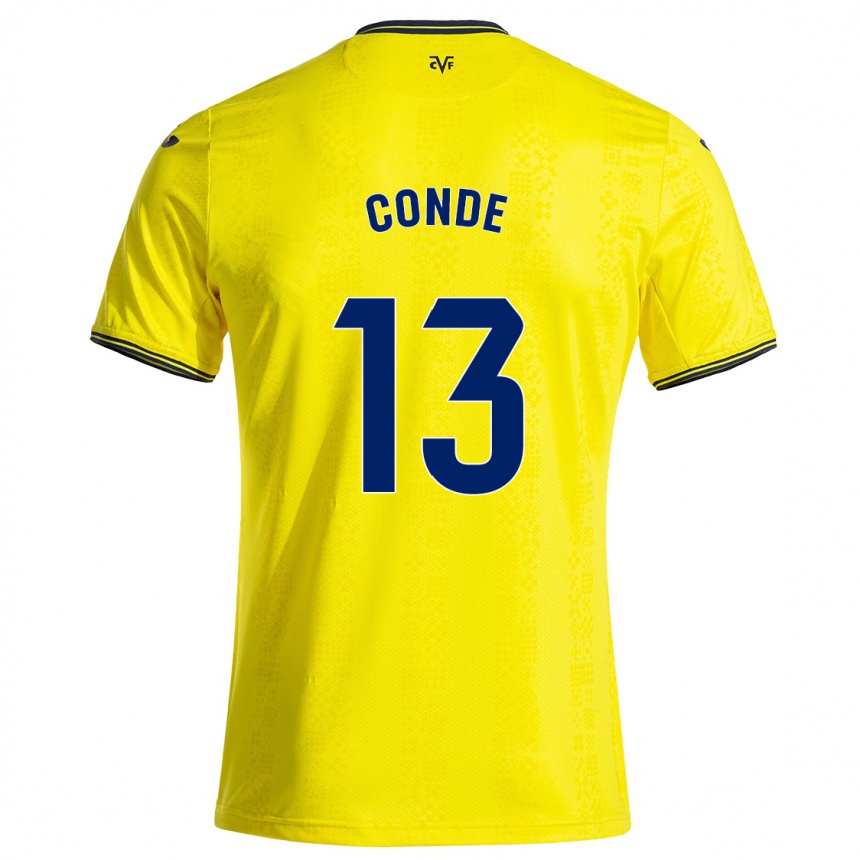 Enfant Football Maillot Diego Conde #13 Jaune Noir Tenues Domicile 2024/25 Canada