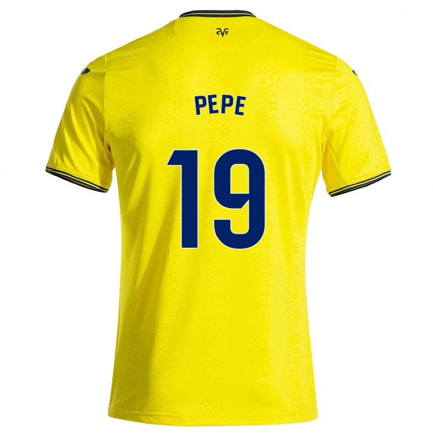 Enfant Football Maillot Nicolas Pepe #19 Jaune Noir Tenues Domicile 2024/25 Canada