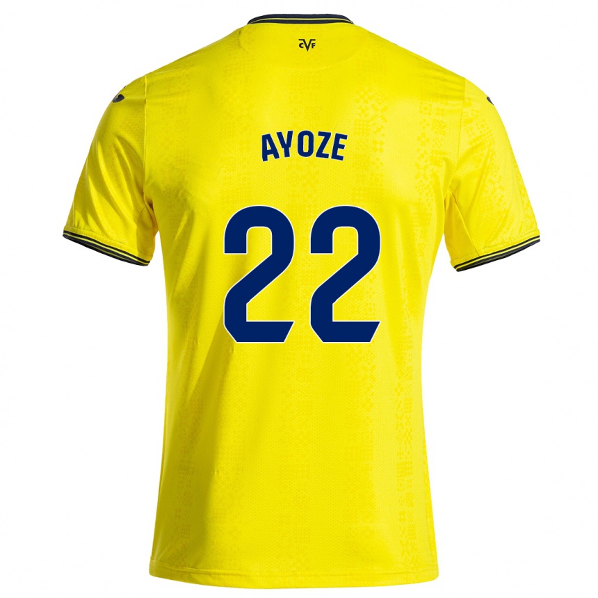 Kids Football Ayoze Pérez #22 Yellow Black Home Jersey 2024/25 T-Shirt Canada