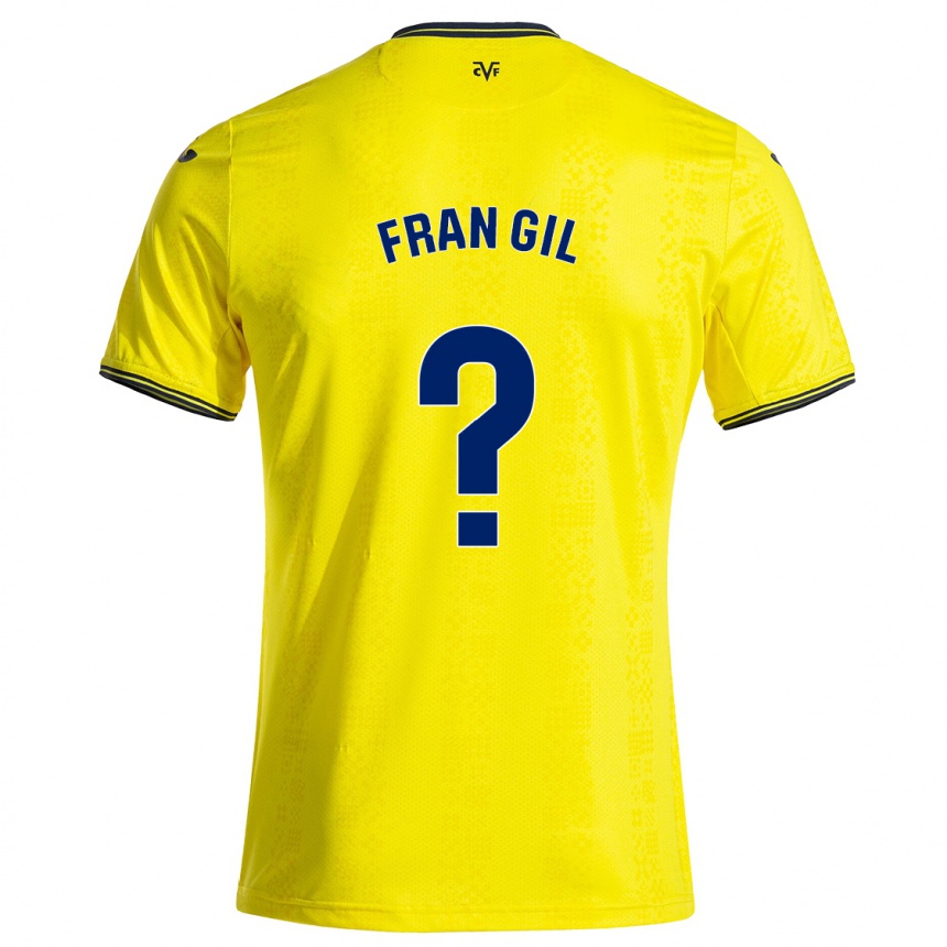 Kids Football Fran Gil #0 Yellow Black Home Jersey 2024/25 T-Shirt Canada